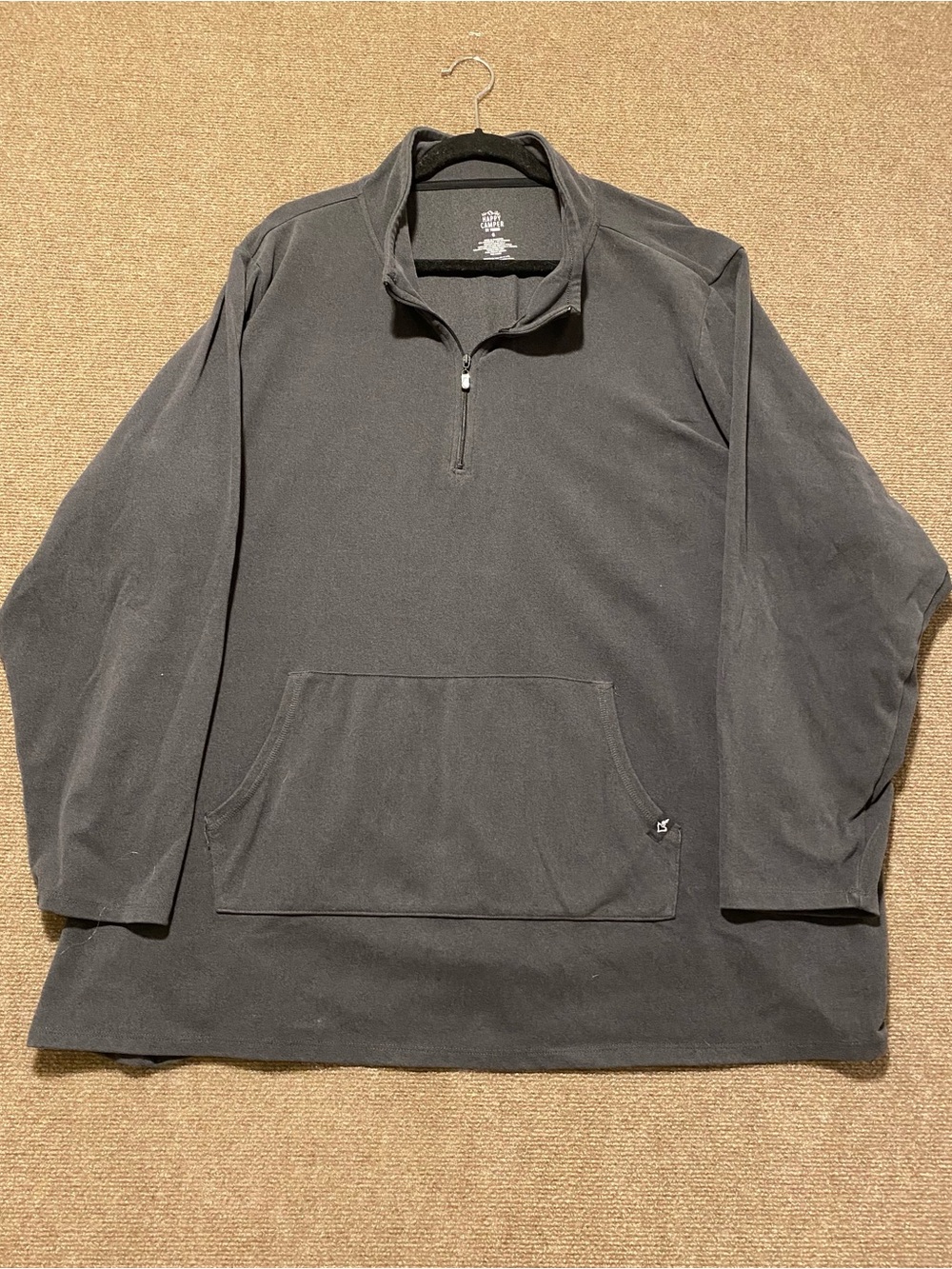 Torrid Happy Camper Charcoal Grey Microfleece Quarter-Zip Pullover Size 6X